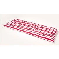 Homescapes Garden Bench Cushion Luxury 3 Seater Cotton Red Striped Indoor Outdoor Pad