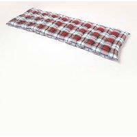 Homescapes Garden Bench Cushion Luxury 3 Seater Cotton Red Tartan Indoor Outdoor Pad