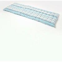 Homescapes Garden Bench Cushion Luxury 3 Seater Cotton Blue Striped Indoor Outdoor Pad