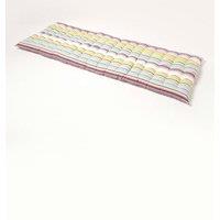 Homescapes Garden Bench Cushion Luxury 3 Seat Cotton Green Striped Indoor Outdoor Pad