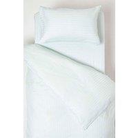 Homescapes Cotton Stripe Cot Bed Duvet Cover Set 330 Thread Count in Blue