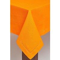 Homescapes Plain Cotton Tablecloth, 137cm x 178cm in Orange | Size: 137 cm x 178 cm