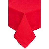 Homescapes Plain Cotton Tablecloth, 137cm x 228cm in Red | Size: 137 cm x 228 cm