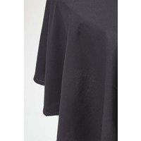 Homescapes Plain Cotton Round Tablecloth, 178 cm in Black