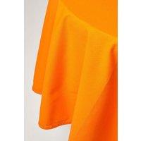 Homescapes Plain Cotton Round Tablecloth, 178 cm in Orange