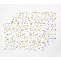 Homescapes Majestic Stag Grey Christmas Placemats, Set of 4