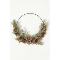 Homescapes Pinecone & Green Fir Wire Christmas Wreath