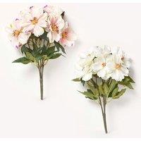 Homescapes Set of 2 Pink & Cream Artificial Magnolia Bouquet Arrangements