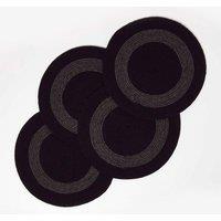 Homescapes Braided 100% Cotton Round Placemats Set of 4 in Black