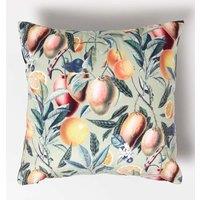 Homescapes Mango Tree Green Filled Velvet Cushion 46 x 46 cm