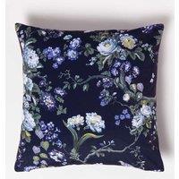 Homescapes Floral Midnight Garden Purple Filled Velvet Cushion 46 x 46 cm