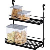 LIVIVO 2-Tier Hanging Spice Rack in Black