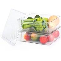 LIVIVO Extra Large Clear Fridge Organisers - Set of 2