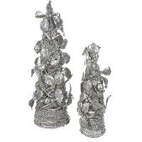 Christmas Village Handcrafted Christmas Tree Twin Set in Silver