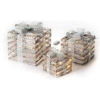 Christmas Village LED Festive Christmas Gift Box Set in Silver