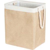LIVIVO Large Canvas Storage Fabric Hamper Bag in Beige