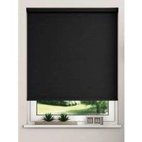 New Edge Blinds Thermal Blackout Roller Blinds 175cm Drop x Width 140cm Black | Size: 50 cm width x 175 cm drop