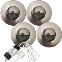 Loops Eyelid LED Plinth Light Kit 4x Round Spotlight Kitchen Bathroom Floor Kick Panel