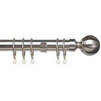 New Edge Blinds Extendable Metal Curtain Poles in Silver | Size: 120 cm