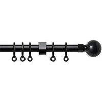 New Edge Blinds Exenteable Metal Curtain Pole 13-16mm in Black | Size: 150 cm