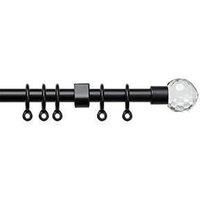 New Edge Blinds Exenteable Metal Curtain Pole 13-16mm in Black | Size: 120 cm