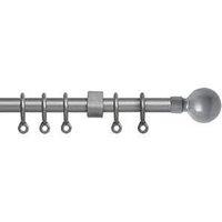 New Edge Blinds Exenteable Metal Curtain Pole 13-16mm in Silver | Size: 150 cm