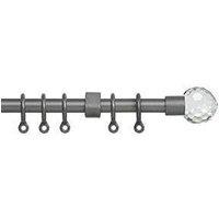 New Edge Blinds Exenteable Metal Curtain Pole 13-16mm in Silver | Size: 150 cm