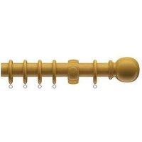 New Edge Blinds Complete Wooden Curtain Pole Set in Brown | Size: 120 cm