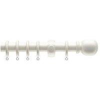 New Edge Blinds Complete Wooden Curtain Pole Set in White | Size: 180 cm