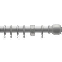 New Edge Blinds Complete Wooden Curtain Pole Set in Grey | Size: 150 cm