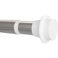 New Edge Blinds Extendable Metal Curtain Pole in Silver | Size: 100 cm