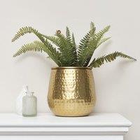 Melody Maison Gold Hammered Metal Planter 20cm X 20cm | Size: 20 cm X 20 cm