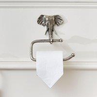 Melody Maison Metallic Silver Elephant Toilet Roll Holder 18cm X 19cm | Size: 18 cm X 19 cm