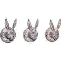 Melody Maison Set Of 3 Antique White Hare Head Coat Hooks