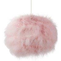 Happy Homewares Modern & Distinctive Small Real Feather Decorated Pendant Light Shade in Pink