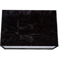 Happy Homewares Contemporary Designer Crushed Velvet Fabric Rectangular Lamp Shade in Black | Size: 12 inches
