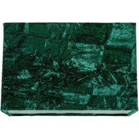 Happy Homewares Contemporary Designer Crushed Velvet Fabric Rectangular Lamp Shade in Dark Green | Size: 12 inches