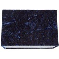 Happy Homewares Contemporary Designer Crushed Velvet Fabric Rectangular Lamp Shade in Midnight | Size: 12 inches