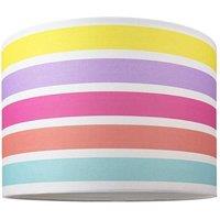 Happy Homewares Modern & Cute Multi Coloured Rainbow Stripe Cotton Fabric Lamp Shade | Size: 10 inches