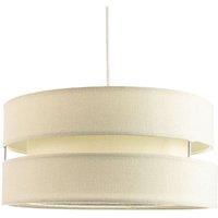 Happy Homewares Contemporary Linen Fabric Triple Tier Ceiling Pendant Light Shade in Cream | Size: 10 inches
