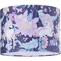 Happy Homewares Feminine Purple & Pink Cotton 10 Shade with Elegant Unicorns & Green Flowers | Size: 10 inches