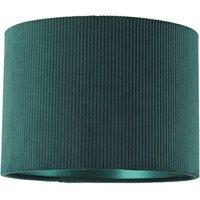Happy Homewares Soft Ribbed Corduroy Fabric Lamp Shade with Inner Matching Satin Lining in Dark Green | Size: 10 inches