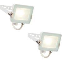 Loops 2 PACK Outdoor Waterproof LED Floodlight - 10W Cool White LED - Matt White