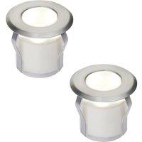 Loops 2 PACK Recessed Decking IP67 Guide Light - 0.8W Cool White LED - Stainless Steel in Metallics