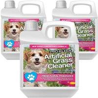 ProKleen Artificial Grass Cleaner Disinfectant 3 x 1L Floral Fragrance in Clear