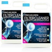 ProKleen Hot Tub, Swimming Pool & Spa Filter Cartridge Cleaner 2 x 5L in Clear