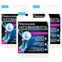 ProKleen Hot Tub & Whirlpool Complete System Flush Cleaner 3 x 5L in Clear