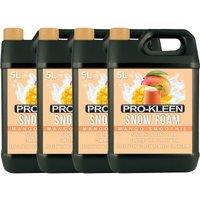 ProKleen Coloured Snow Foam Car Shampoo - Mango Smoothie Fragrance - 4 x 5L in Peach