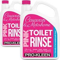 ProKleen Pink Toilet Chemical Rinse Fluid Caravan & Motorhome Cleaner 2 x 2L