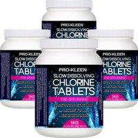 ProKleen Stabilised Slow Dissolving Chlorine 20g Tablets 4 x 1KG in Clear